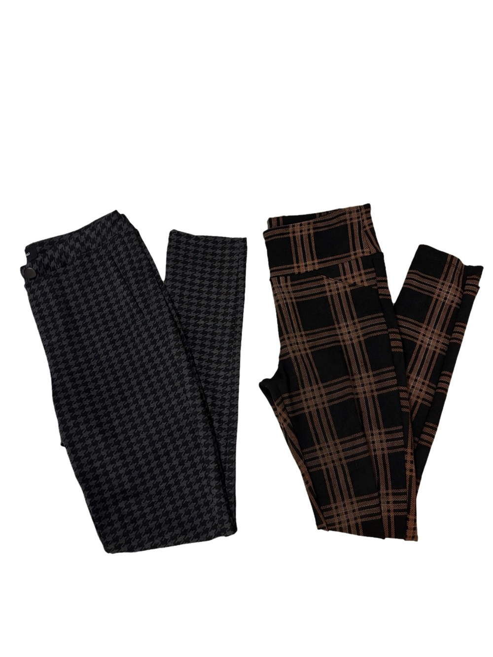 le chateau Black and Brown Patterned Leggings Duo